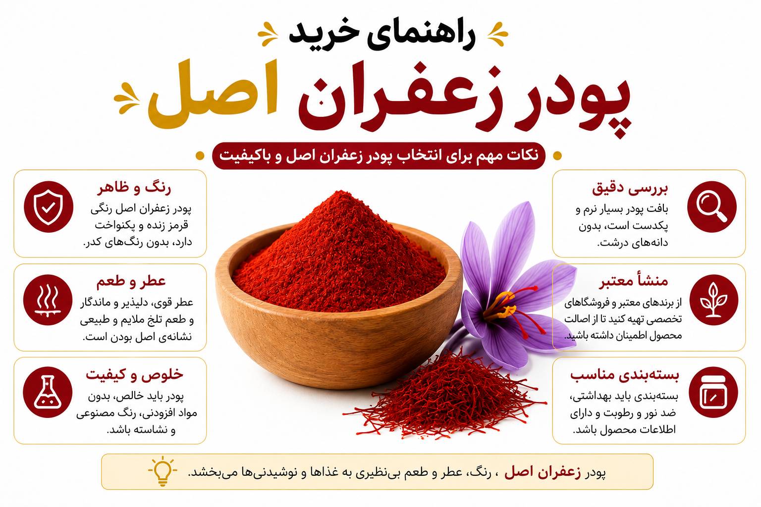 راهنمای خرید پودر زعفران اصل